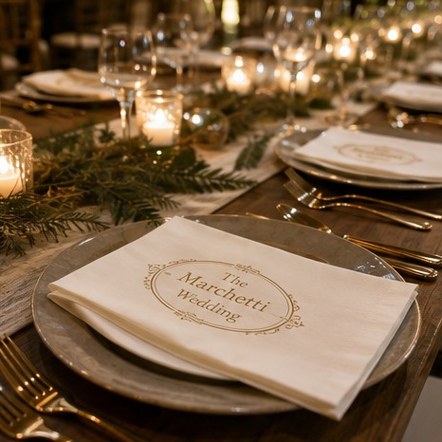 Customized napkins for weddings and celebrations