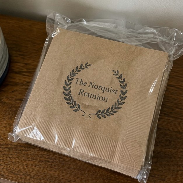 Napkins with logo — customer photo
